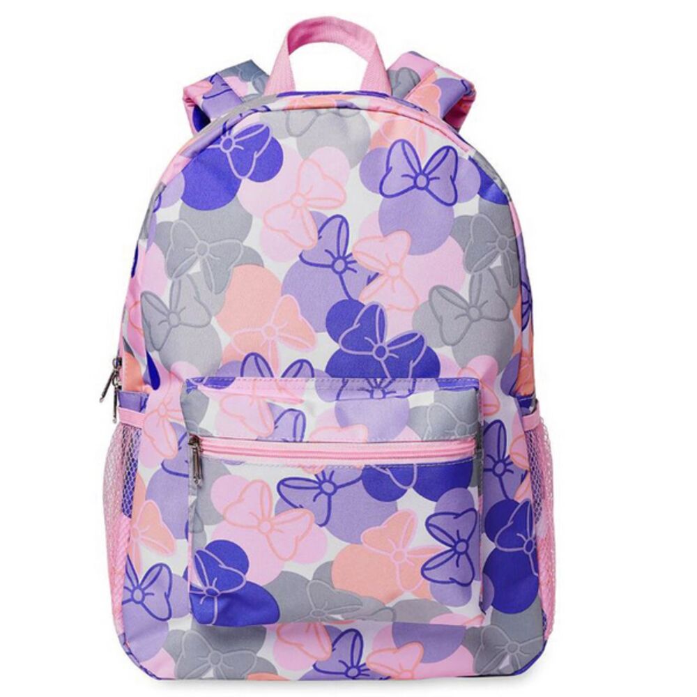 Disney Parks Minnie Mouse Bow Backpack Pastel Pink Purple Vacay WDW NWT